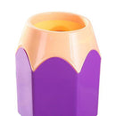 Pen Vase Makeup Brush Holder Stationery Desk Contain Office Supply (Purple)