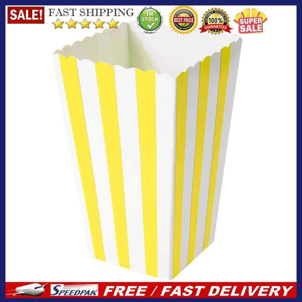 12pcs Favor Candy Treat Popcorn Boxes for Wedding Party Supply(Yellow)