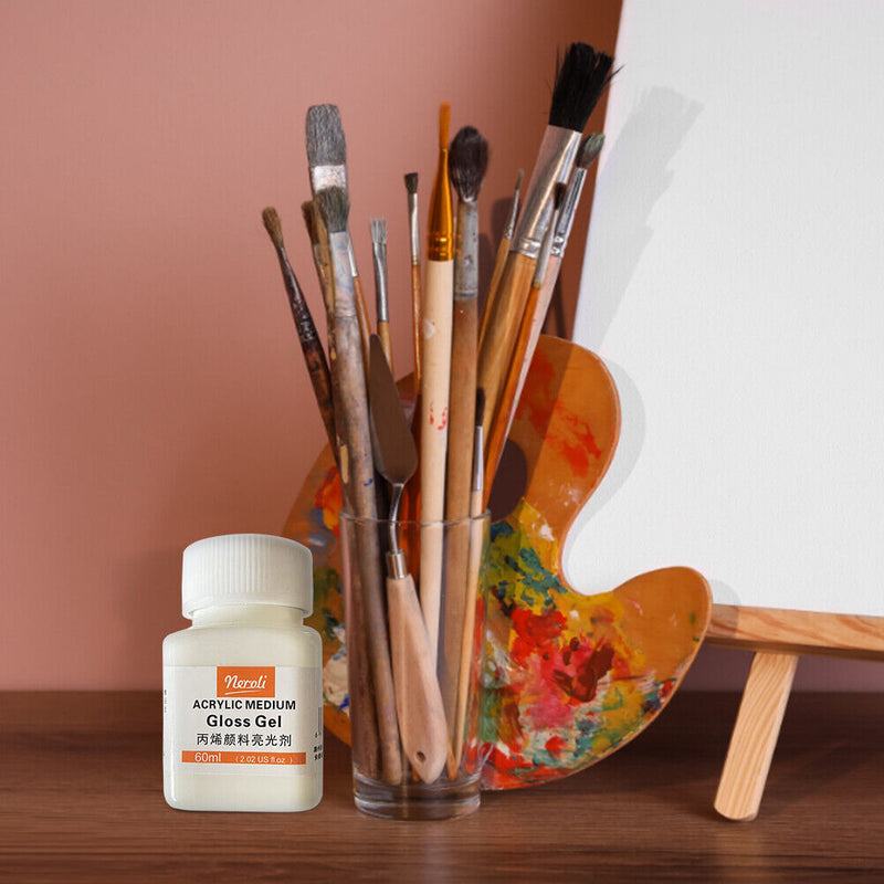 60ml Acrylic Medium Gloss Gel for Oil Paint Polish Painting Pigment Tools