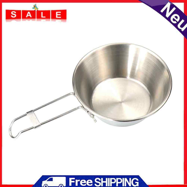 Stainless Steel Portable Bowl Outdoor Camping Picnic Hiking Food Cup Tableware