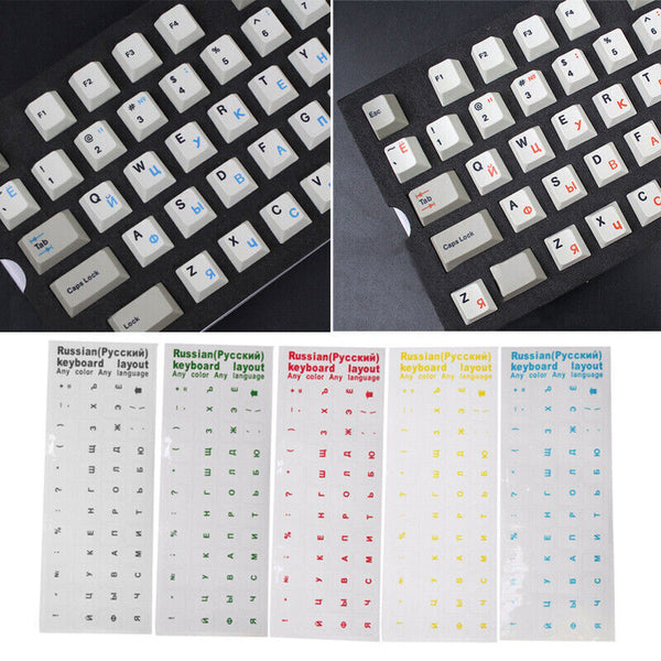 Russian Transparent Waterproof Stickers For PC Laptop Table Letter Keyboard I6O1