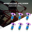 6pcs T25 Plum Disc Brake Rotor M5x10mm Fixed Screws Cycling Parts (Purple) Newly