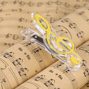 Plastic Musical Note Letter Paper Clip Piano Sheet Spring Holder (Yellow)