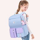 #A Lightweight Backpack Hit Color Middle School Kid Girl Book Rucksack with Pend