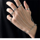 Fashion Geometric Pulsera Hand Strap Bangle Punk Bracelet Wrist Chain Ring