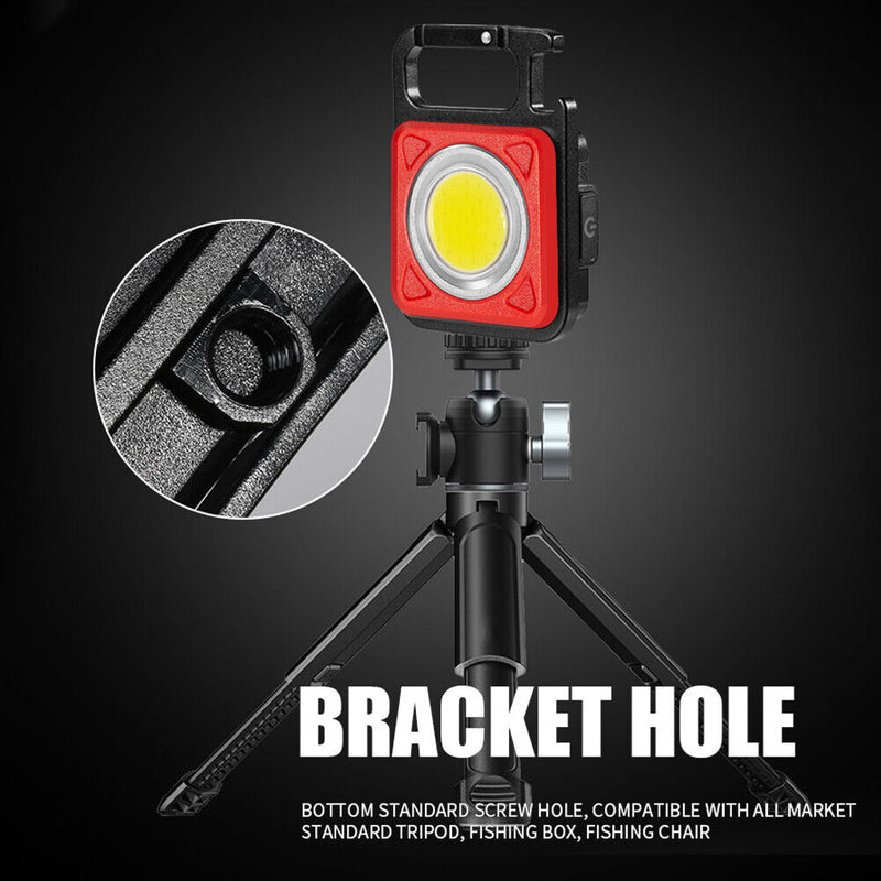 Pocket LED Working Light Camping Keychain Flashlight with Tripod (Red)