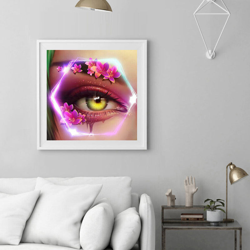 #A 5D DIY Diamond Painting Kits Bright Eye Makeup Full Round Drill Wall Decor