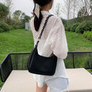 Fashion Women PU Leather Underarm Bag Casual Solid Color Hobos Chain Small Purse
