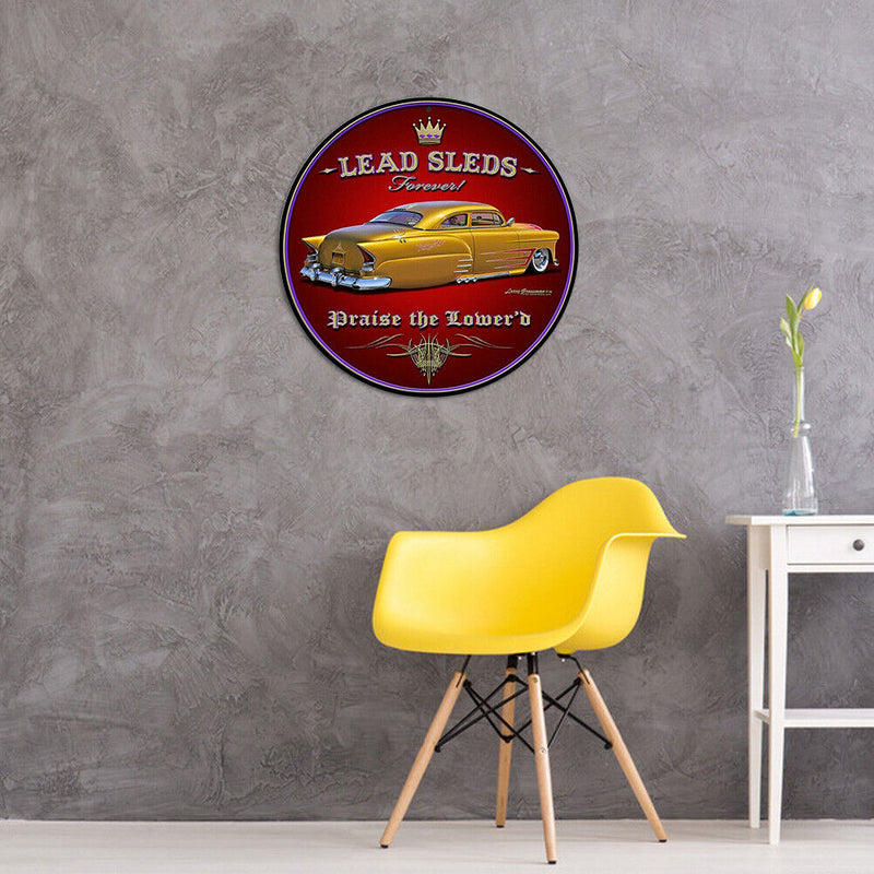 Lead Sleds Retro Metal Plate Tin Sign Plaque Poster for Bar Club Cafe Decor