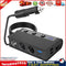 Cigarette Lighter 3 Socket 180W DC Power Adapter USB Car Charger (Black) Newly