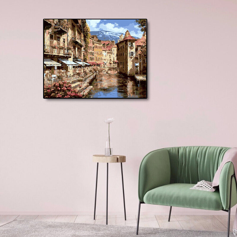 Florence River Oil Painting By Numbers Canvas Hand Painted Wall Art Home Decor