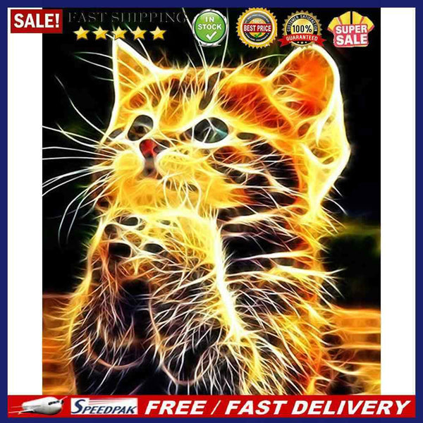 Cute Cat Oil Paint by Numbers Hand Painted Frameless Picture Home Ornament Ki