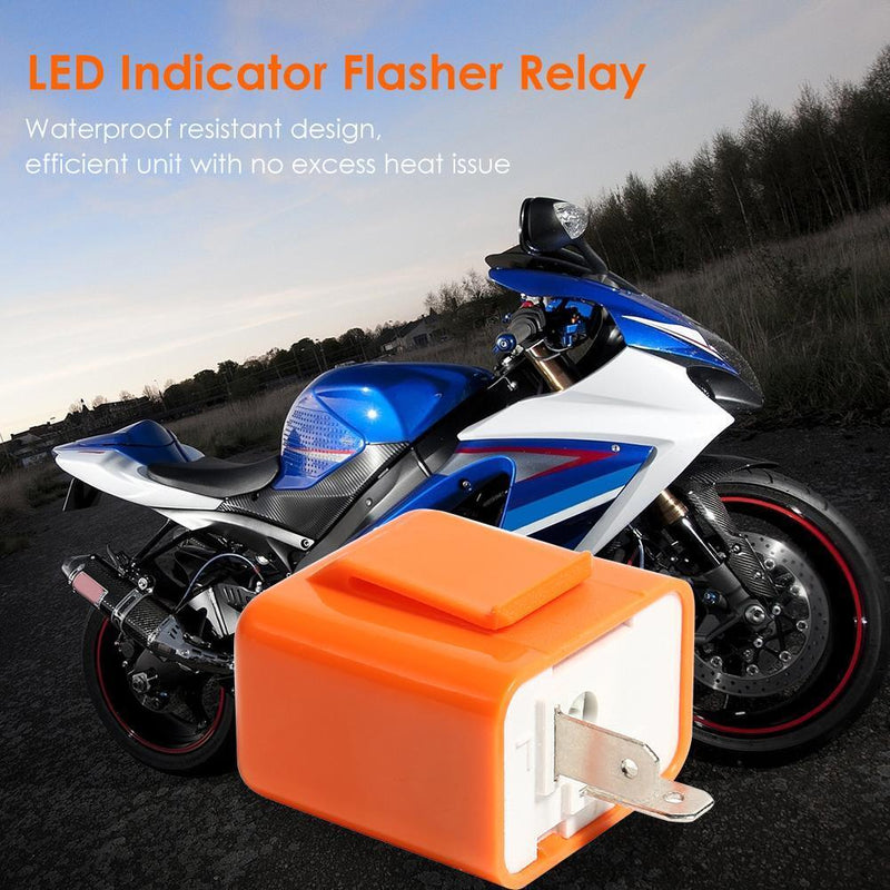 Motorcycle Motorbike 2 Pin Speed Adjustable LED Indicator Flasher Relay Newly