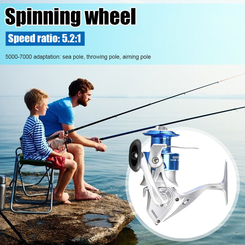 Fishing Reel Speed Ratio 5.2:1 Spinning Wheel Pesca Fishing Tackles (5000) Newly