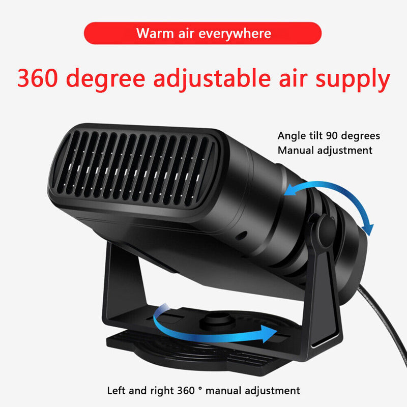 12V/24V Portable Electric Car Heater Air Cooler Demister Defroster Heating Fan