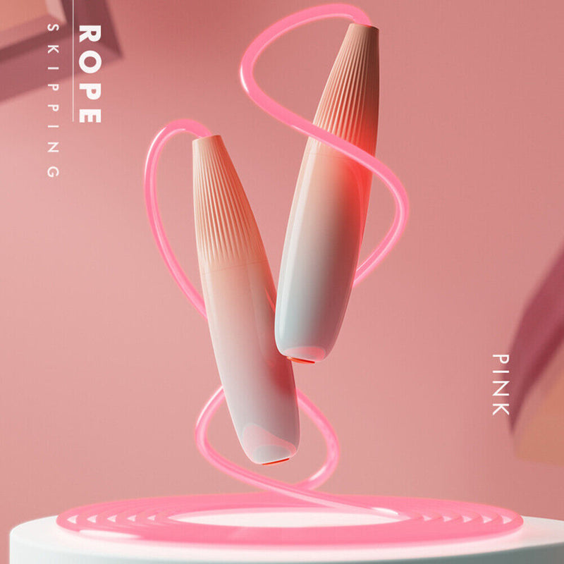 Children Skipping Ropes Exercise Fitness Sports Luminous Jump Rope (Pink) Newly