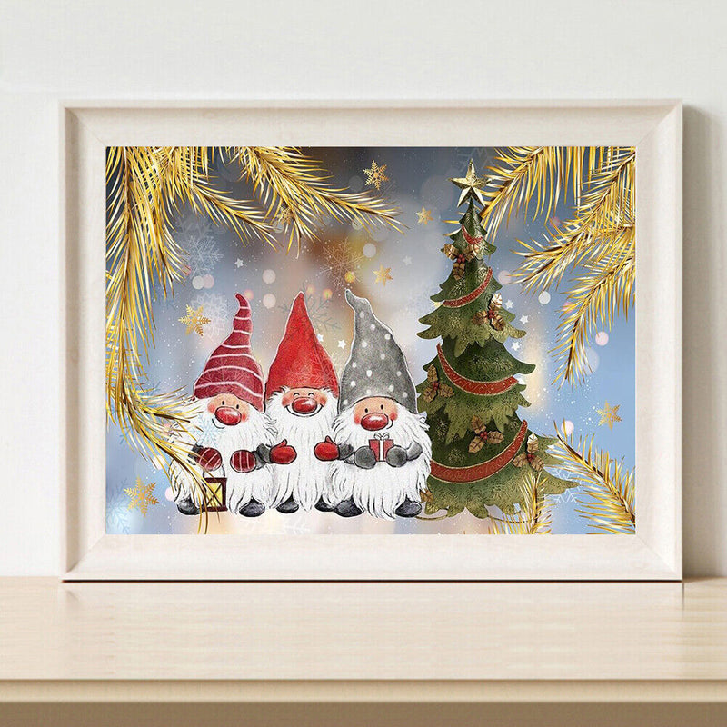 Christmas Gnome Oil Paint By Number Kits Canvas Drawing DIY Home Decoration