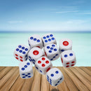 10pcs White Acrylic Round Corner Dice 6 Sided Die Portable Table Games Dice