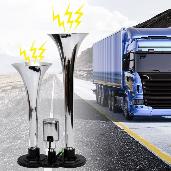 Electric Horn Kit Dual Trumpet Air Horn for Cars Trucks Trains Lorrys Boat