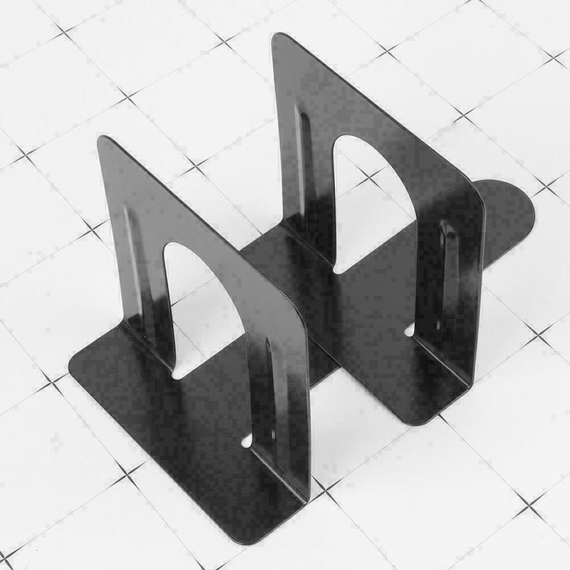 2 × Black Metal-Hochleistungs-Booksends-Schulbüro-Buch-Schreibwaren T3T2 P3Z9