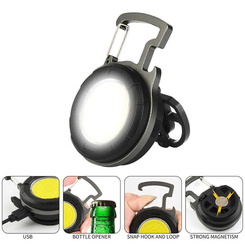 Portable COB Keychain Inspection Light 4 Adjustable Lighting Modes