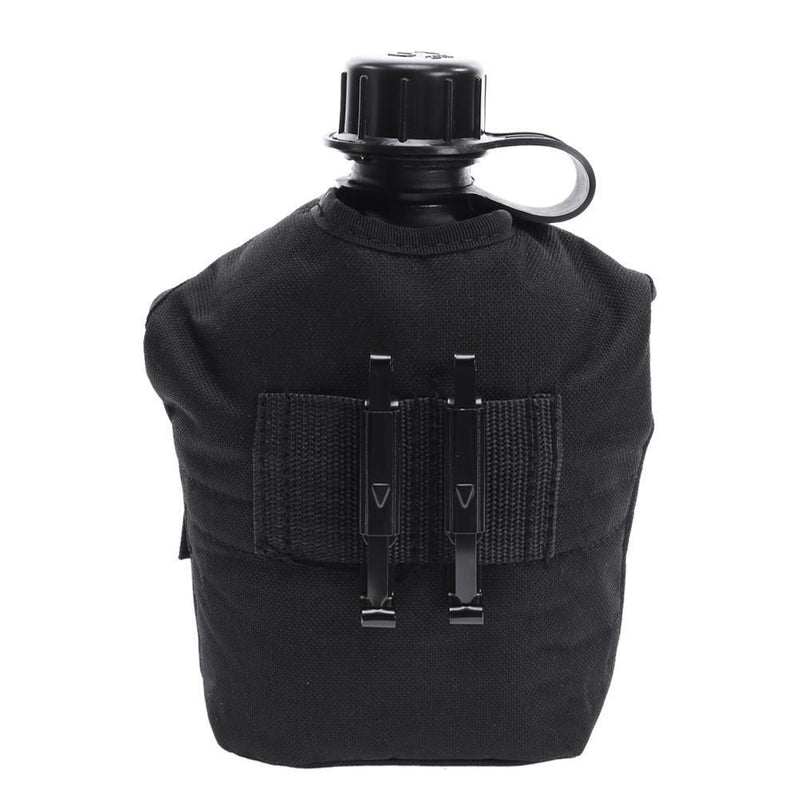 Portable Outdoor Hiking Camping Digital Kettle Bottle with Lunch Box(Black)