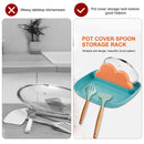 Silicone Utensil Rest with Drip Pad Cloud Rack with Pot Lid Holder (Orange)