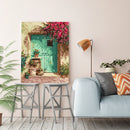 Unframed Flowers in Front of the Door Oil Painting Picture By Numbers Craft