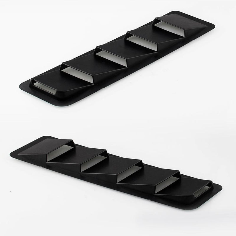 1 Pair Universal Car Hood Vent Louver ABS Bonnet Cooling Panel Trim (Black)