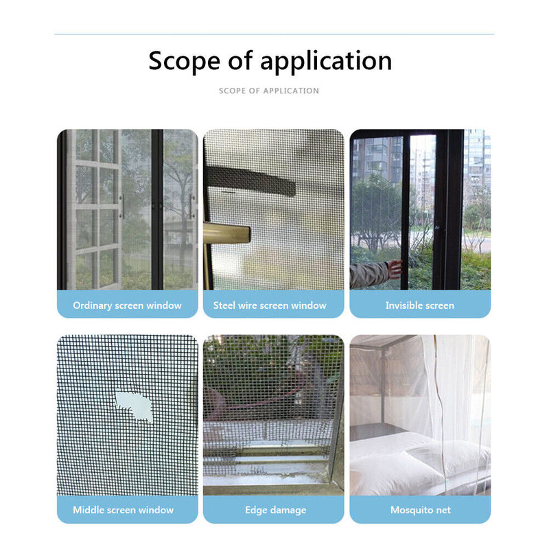 10cmx2m Screen Repair Tape Window Door Patch Self-Adhesive Mosquito Netting