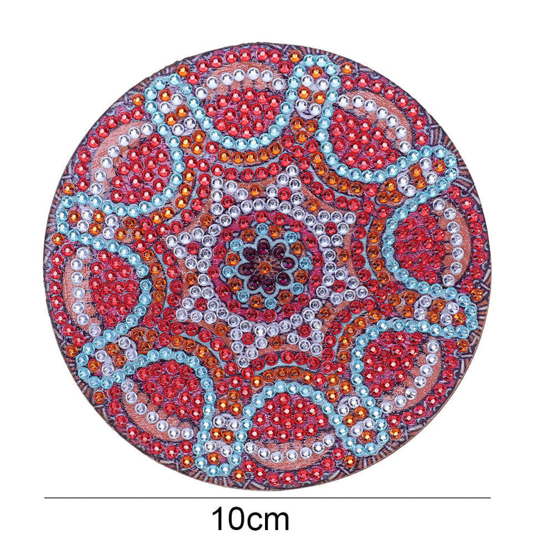 5D DIY Diamond Painting Mandala Wooden Round Coaster Cup Cushion (AA1058-1)