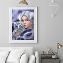 Beauty Tiger 5D DIY Full Round Drill Diamond Painting Mosaic Beadwork Home Decor
