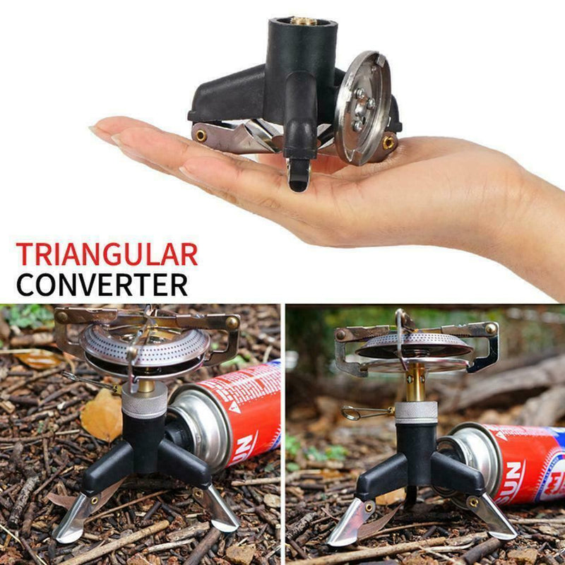 Outdoor Gas Stove AdapterPortable Camping Safety Convertor Convert Triangl E6B4