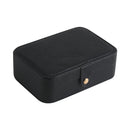 Velvet Jewelry Box Portable Necklace Earrings Organizer with Lock (Black)