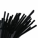 100PCS Tea Cocktail Coffee Long Barware Straight Drinking Straw Black Plastic