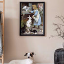 Oil Paint By Numbers Girl Color Drawing Frameless Hand Painted Picture Decor Kit