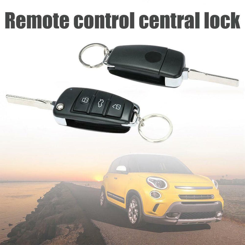 3-button Remote Control Locks Kit Keyless Entry Car Alarm System &2 Flip Key Fob