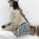 Female Fluffy Hit Color Shoulder Bag Autumn Winter Casual Flap Mini Handbag