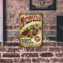 Weatherproof Retro Chic Motorcycle Sign Iron Painting Wall Drawing (1) Newly