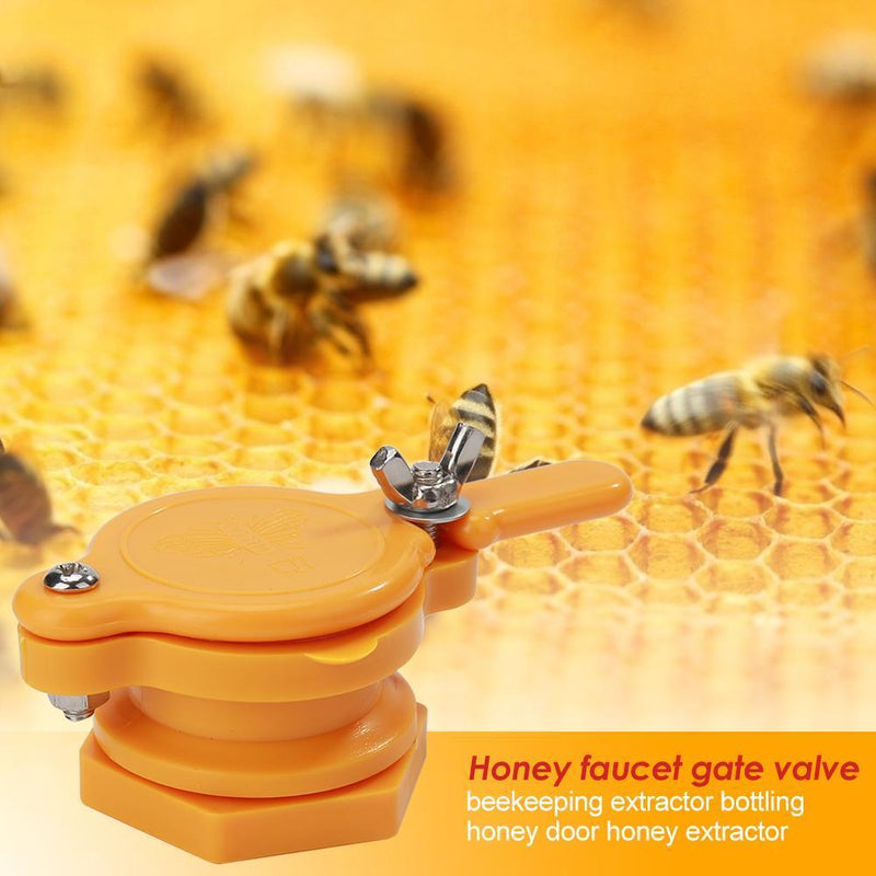 Nylon Bee Extractor Honey Tap Gate Valve Gardening Beekeeper Tool (Yellow) Newly