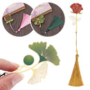 Lotus Leaf Tassel Metal Pagination Mark Book Clip Painted Brass Bookmark
