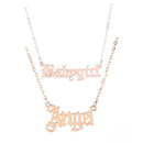 Jewelry Honey Angel Babygirl Letter Pendants Bib Necklace Princess Blessed