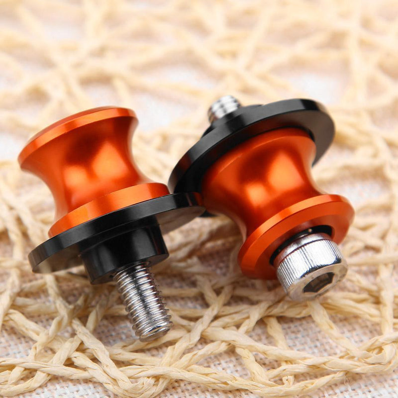 2pcs 8mm CNC Aluminum Motorcycle Swingarm Spool Slider Stand Screws(Orange)