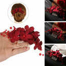Jewelry Crystal Red Flower Hair Pin  Bridesmaid Tiara Bridal Clips Hair Combs