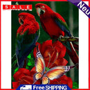 5D Full Round Drill Drawing Picture Parrot Rose Diamond Painting Room Decoration