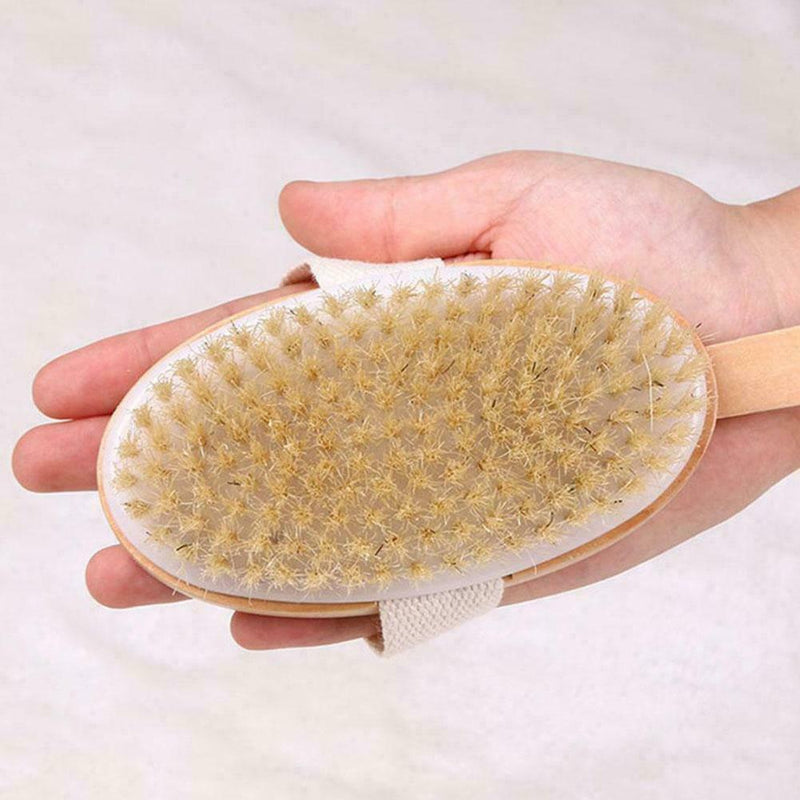 Long Handled Shower Bath Brush Wooden Loofah Back Scrubber Sap HOT F4L5