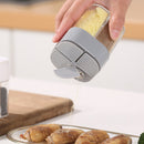 4 Grids Pepper Seasoning Bottle Condiment Cruet Storage Container (Grey) Newly