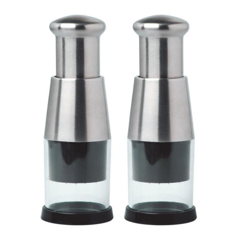 2pcs Manual Onion Garlic Crusher Press-type Stainless Steel Vegetable Cutter