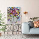 Colorful Flowers Canvas Paint By Numbers Oil Hand Painted Drawing Kit Home Decor
