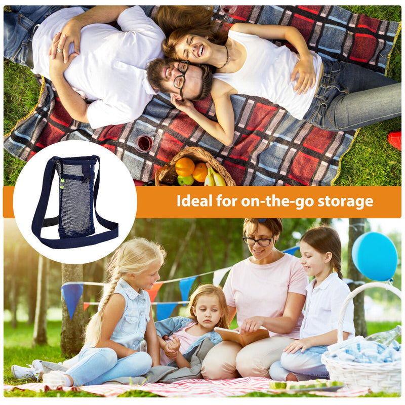 Water Bottle Carrier Bag with Adjustable Shoulder Strap Universal Bottle Sl